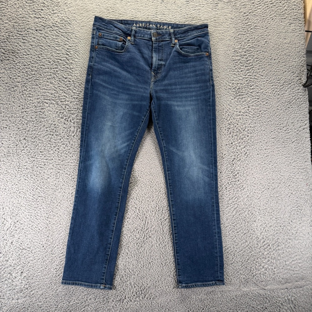 American Eagle Outfitters Airflex+ Jeans Mens 34x30 Blue Cotton Denim Straight